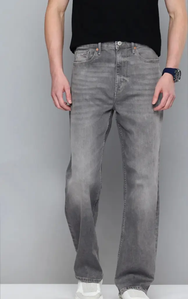Flying Machine High-Rise Light Fade Stretchable Wide Leg Jeans